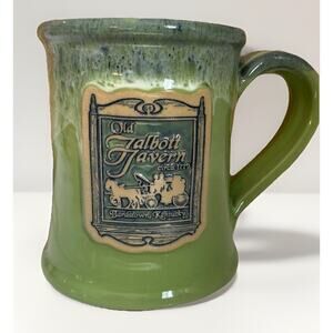 Deneen Green Glaze Pottery Mug Old Talbott Tavern Bardstown Kentucky 4”x2.75”